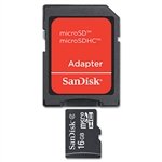 microSD Memory Card w/Adapter, 16GB (SDISDQ16384) Category: MicroSD Memory Cards