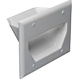 DataComm 45-0003-WH 3-Gang Recessed Low Voltage Cable Plate (White)
