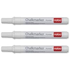 Nobo Kreidemarker trocken abwischbar wei� 3 St�ck