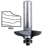 6020 CARBIDE-TIP 2 FLUTE DOOR EDGE BIT WITH FRONT FACE EDGE BALL BEARING GUIDE 1-9/16 DIA