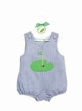 Mud Pie Country Club Baby Blue Seersucker Bubble, Golf, 0 - 6 Months