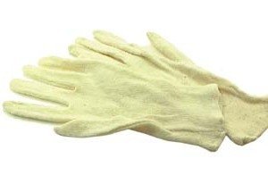 BAUMWOLL-TRIKOT-HANDSCHUHE LEICHT CE Cat. 1, rohweiss