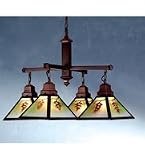 30 Inch W Reverse Painted Pinecone 4 Lt Chandelier Ceiling Fixture