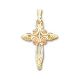 10k Tri-color Black Hills Gold Cross Pendant