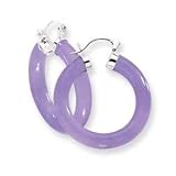 925 Silver & Lavender Jade Hoop Earrings