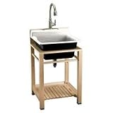Kohler K-6608-3P Almond Bayview Cast Iron Wall Mount Utility Sink 3 Holes - K-6608-3P