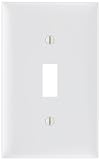 Pass & Seymour TP1LACP TradeMaster One-Gang One-Toggle Wall Plate, Light Almond, 10-Pack