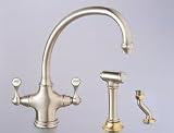 Franke Biflow Traditional Series Faucet with Side Spray, NuBrass