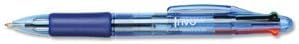 Invo 4-Colour Ball Pen 1mm Tip 0.5mm Line Black Blue Red Green Ref AA99-3K [Pack 12]