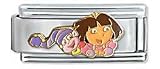 Clearly Charming Dora & Boots Superlink RETIRED Dora The Explorer Italian Charm
