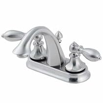 Price Pfister 48-E0BK Catalina Double Handle Centerset Lavatory Faucet, Brushed Nickel