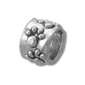 Dog Paw Print Solid 925 Sterling Silver Bead fits European Charm Bracelet