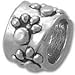 Dog Paw Print Solid 925 Sterling Silver Bead fits