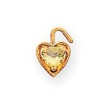 14k November Birthstone Heart Charm