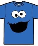 Sesame Street Cookie Monster Head Juvy T-Shirt Royal Blue