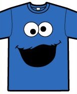 Sesame Street Cookie Monster Head Juvy T-Shirt Royal Blue
