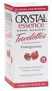 Crystal Body Deodorant Biodegradable Deodorant Towelettes, Pomegranate 24 ct