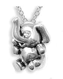 Clearly Charming Silver & European Crystal Elephant Pendant Necklace
