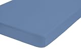 Produkt-Bild: Biberna 77866/282/388 Jersey-Elastic Spannbetttuch / 120 x 200 cm - 130 x 220 cm / Farbe: azurblau