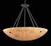 8 LIGHT PENDANT IN DARK RUST AND AMBER STONE