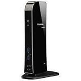 TOSHIBA PA3927E-1PRP Dynadock U3.0 HDMI DVI VGA USB 3.0 Port Replicator (Glossy Black)