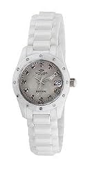 ONISS LADIES WHITE CERAMIC SWISS DIAMOND WATCH