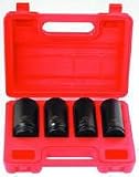 1/2 In Dr Spindle Nut Socket Set, 4 Piece, 6 Pt, 30mm - 36mm
