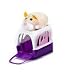 Hamster Travel Carrier Purple/white with Tan Hamster
