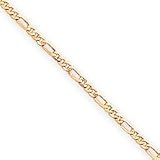 14k Polished Figaro Link Anklet - 9 Inch