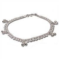 Kids Anklet in Silver with Gemstone 25 gms. 8.75 Inches