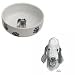 Bedlington Terrier Paw Print Bowl, Porcelain by Rosalinde (7 in. x 2.5 in. deep)
