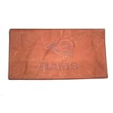 St. Louis Rams Brown Leather Checkbook Cover with Embossed Team Logo