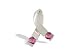 14K White Gold Genuine Round Pink Tourmaline Ribbon Pendant