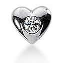 0.10 ctw Solitaire Diamond heart Pendant With Chain 14k Gold,pd95