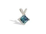 14K White Gold Square Created Alexandrite Pendant