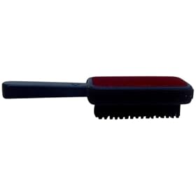 H & L Russel Ltd Triple Clothes Brush, Velour Pad For Fluff Removal, Bristled Side For General Brushing & Outer Strip For Removing Knots, Medium