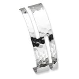 Sterling Silver Solid Hammered Fancy Cuff Bangle Bracelet