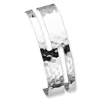 Sterling Silver Solid Hammered Fancy Cuff Bangle Bracelet - JewelryWeb