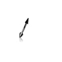 316L Surgical Steel Eyebrow bar with Spike ends Black PVD 1.2x8x4c