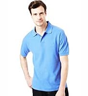 Blue Harbour Cotton Rich Slim Fit Marl Polo Shirt with Stay New™