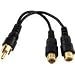 GE Y Adapter 1 RCA Plug To 2 RCA Jacks Black - GE 22601
