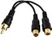 GE Y Adapter 1 RCA Plug To 2 RCA Jacks Black - GE 22601