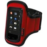 RED CELLET NEOPRENE ARMBAND CASE for CELL PHONES, iPODS, & MP3 PLAYERS.