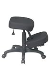 Ergonomically Designed Knee Chair with 5 Star Base and Casters (Black)