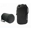 JJC Large Neoprene Lens Pouch (10 x 18cm) - Suitable for Canon,  Leica,  Nikon,  Olympus,  Panasonic,  Pentax,  Samsung,  Sigma,  Sony,  Tamron,  Tokina etc lenses