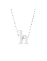 Silvertone Initial H Pendant Necklace