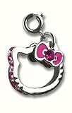 Licensed Sanrio Hello Kitty Pink Crystal Face Bow Tie Outline Charm