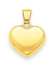 14k Gold Puffed Heart Charm