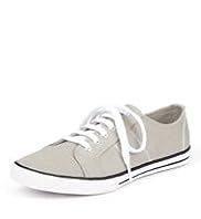 Lace-Up Contrast Stitch Canvas Shoes