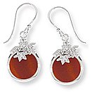 Boma Round Floral Carnelian Earrings